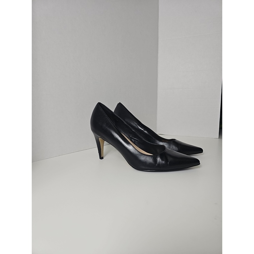 COLE HAAN Black Leather Pointed Toe High Heels  Shoes Women's Size 7.5B‎ - Picture 2 of 15